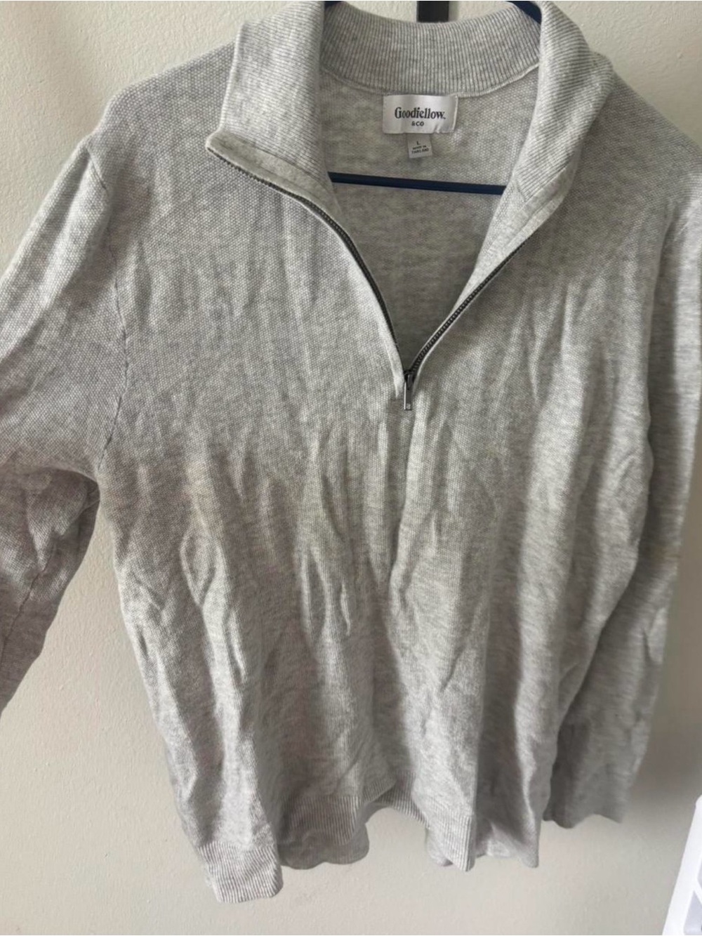 Goodfellow & Co Light Gray Quarter-Zip Sweater